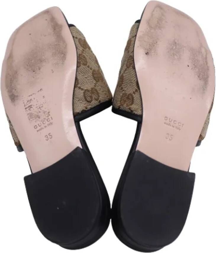 Gucci Vintage Pre-owned Canvas sandals Brown Dames
