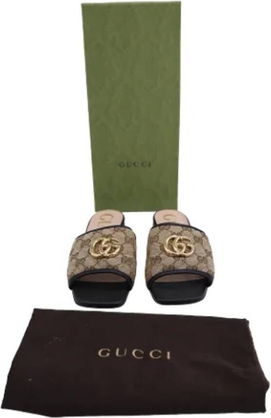 Gucci Vintage Pre-owned Canvas sandals Brown Dames