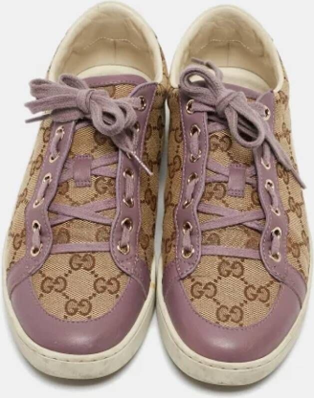 Gucci Vintage Pre-owned Canvas sneakers Beige Dames