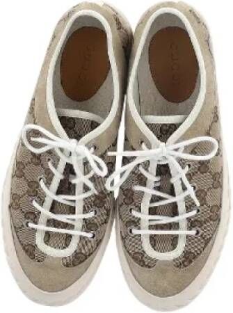 Gucci Vintage Pre-owned Canvas sneakers Brown Dames