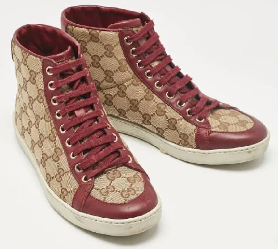 Gucci Vintage Pre-owned Canvas sneakers Brown Dames