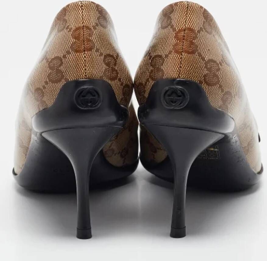 Gucci Vintage Pre-owned Coated canvas heels Beige Dames