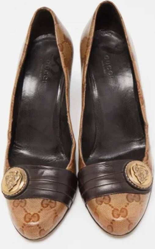 Gucci Vintage Pre-owned Coated canvas heels Brown Dames