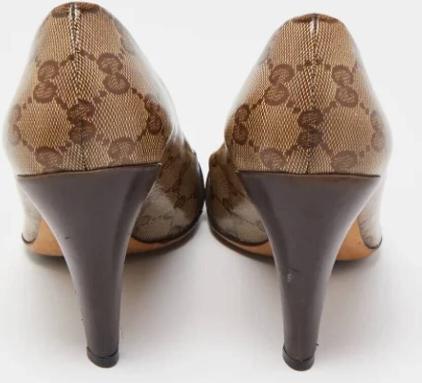 Gucci Vintage Pre-owned Coated canvas heels Brown Dames