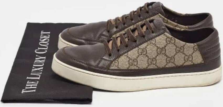 Gucci Vintage Pre-owned Coated canvas sneakers Beige Heren