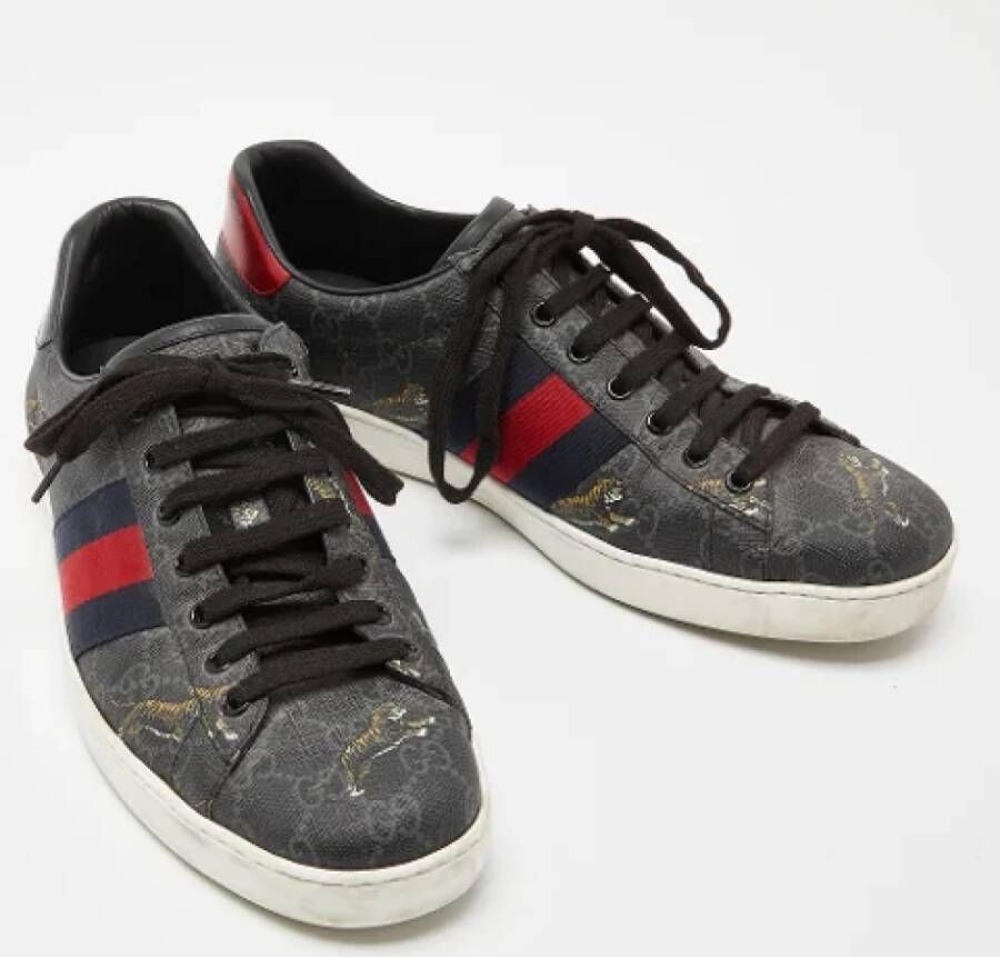 Gucci Vintage Pre-owned Coated canvas sneakers Black Dames