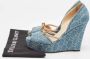 Gucci Vintage Pre-owned Denim sandals Blue Dames - Thumbnail 9