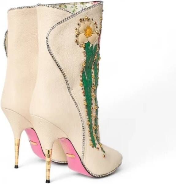 Gucci Vintage Pre-owned Fabric boots Beige Dames