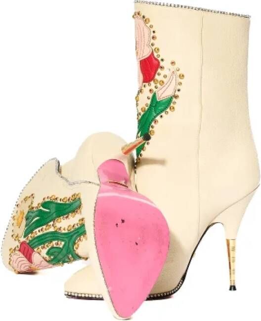 Gucci Vintage Pre-owned Fabric boots Beige Dames