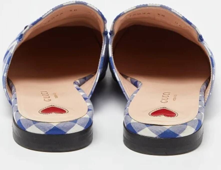 Gucci Vintage Pre-owned Fabric flats Blue Dames