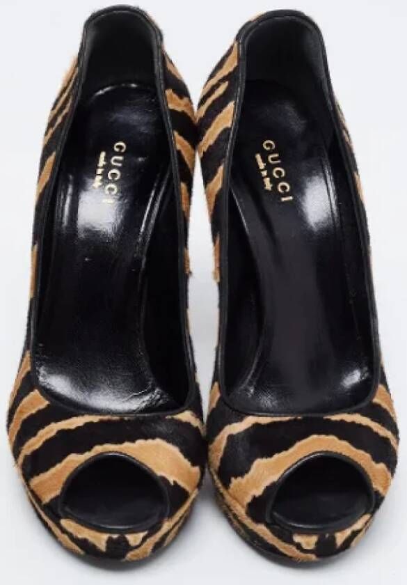 Gucci Vintage Pre-owned Fabric heels Brown Dames
