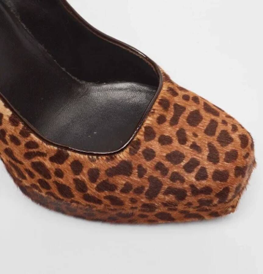 Gucci Vintage Pre-owned Fabric heels Brown Dames