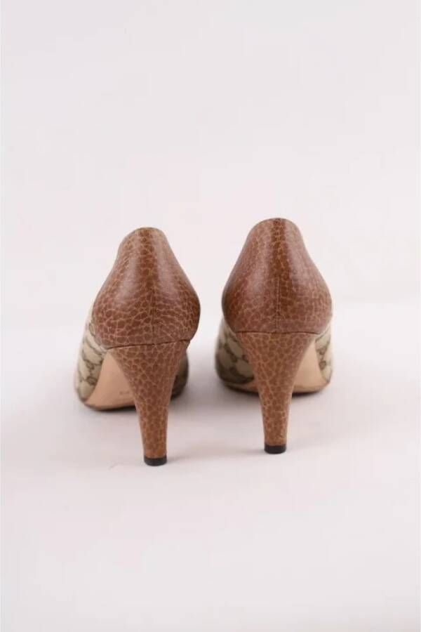 Gucci Vintage Pre-owned Fabric heels Brown Dames