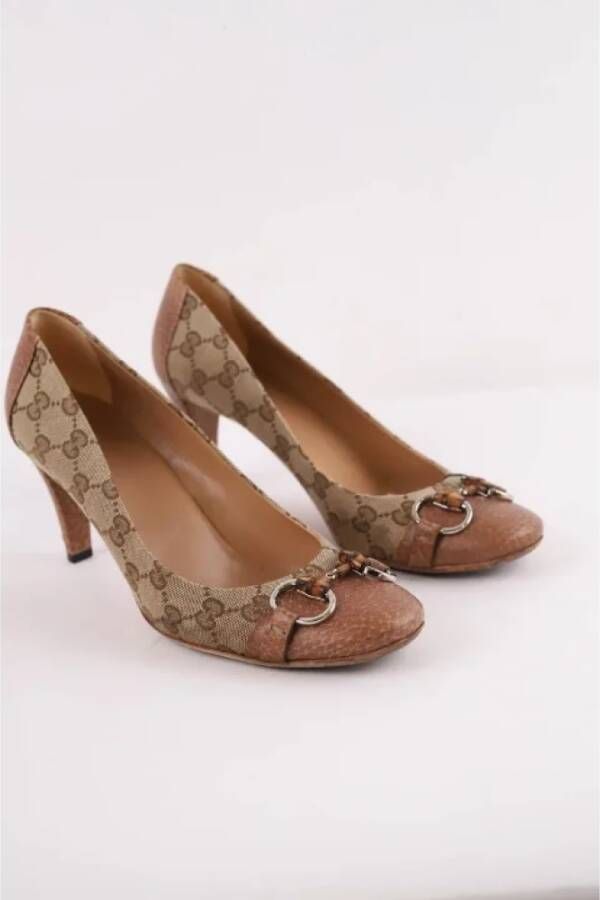 Gucci Vintage Pre-owned Fabric heels Brown Dames