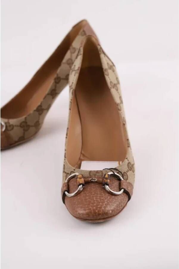 Gucci Vintage Pre-owned Fabric heels Brown Dames