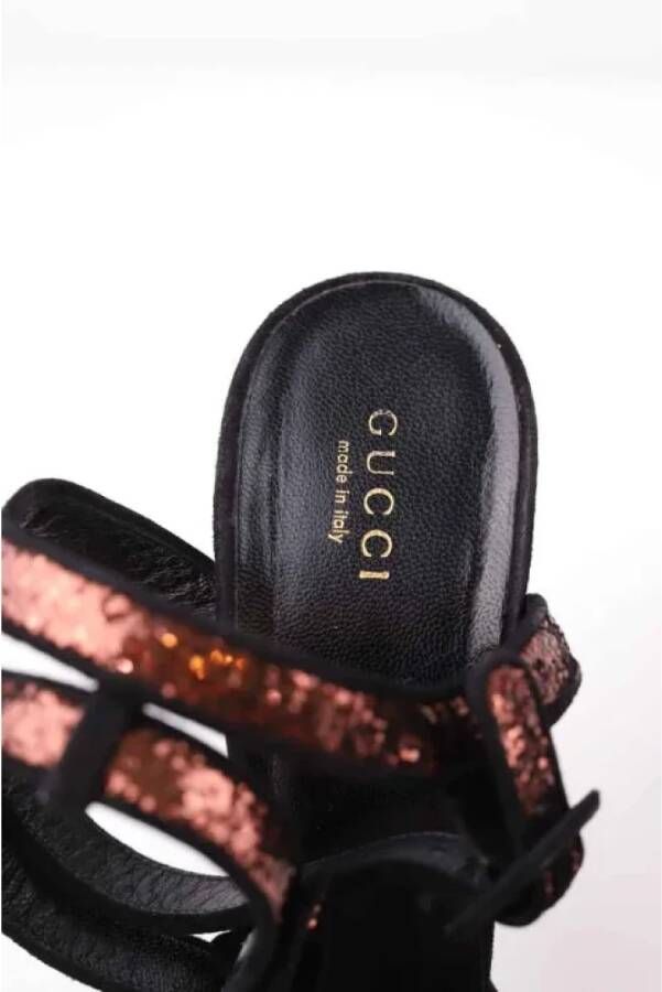 Gucci Vintage Pre-owned Fabric heels Brown Dames