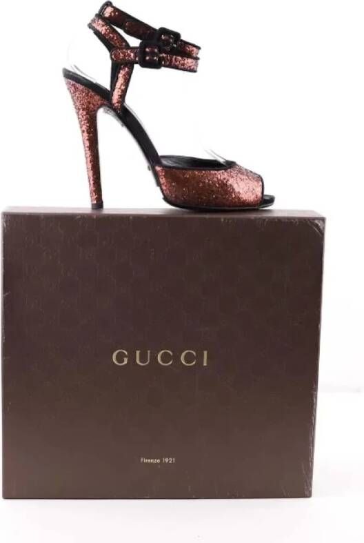 Gucci Vintage Pre-owned Fabric heels Brown Dames