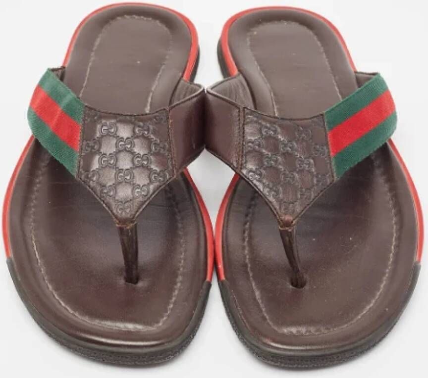 Gucci Vintage Pre-owned Fabric sandals Brown Heren
