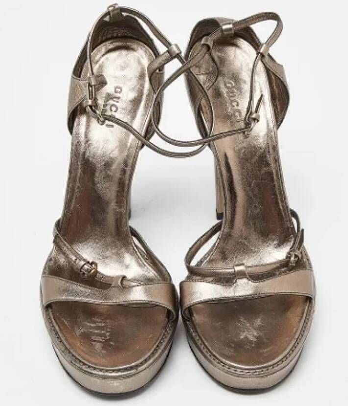Gucci Vintage Pre-owned Fabric sandals Gray Dames