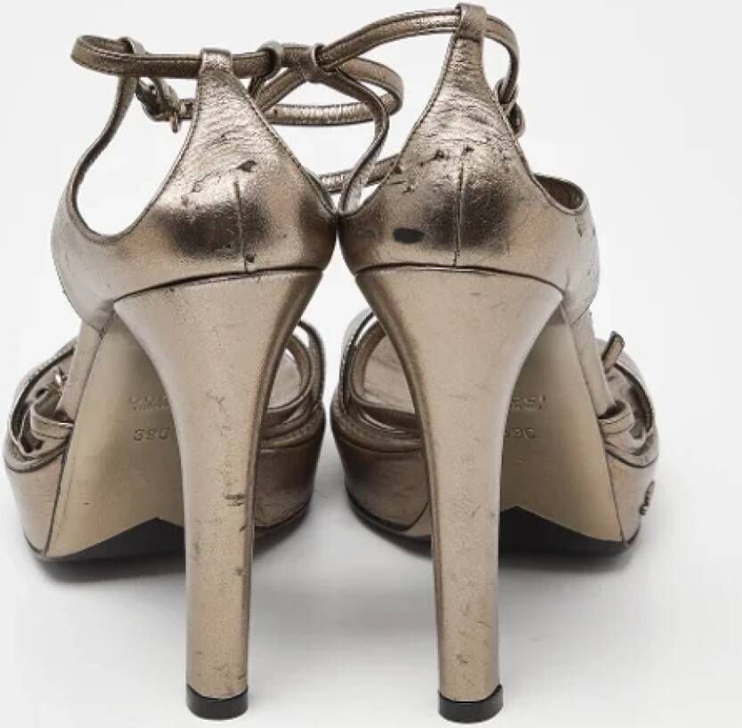 Gucci Vintage Pre-owned Fabric sandals Gray Dames