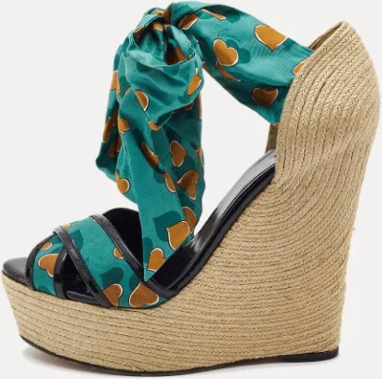 Gucci Vintage Pre-owned Fabric sandals Green Dames