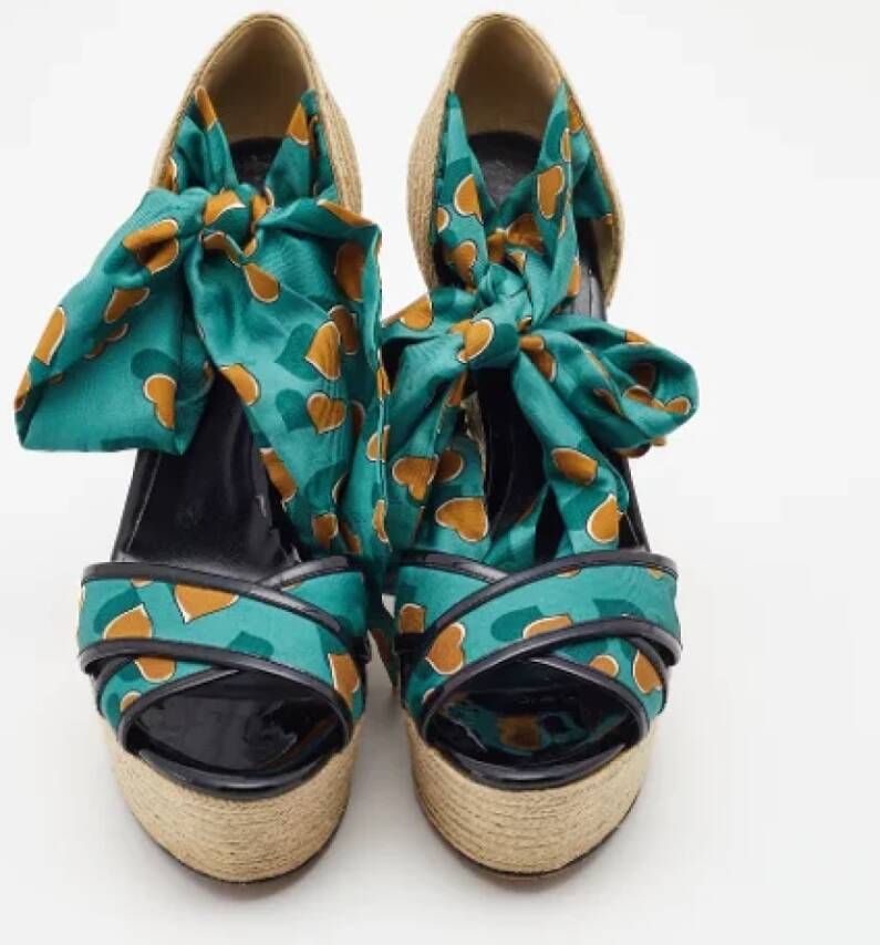 Gucci Vintage Pre-owned Fabric sandals Green Dames