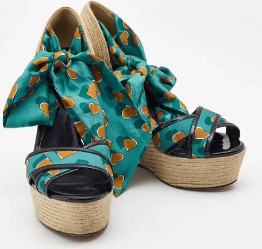 Gucci Vintage Pre-owned Fabric sandals Green Dames