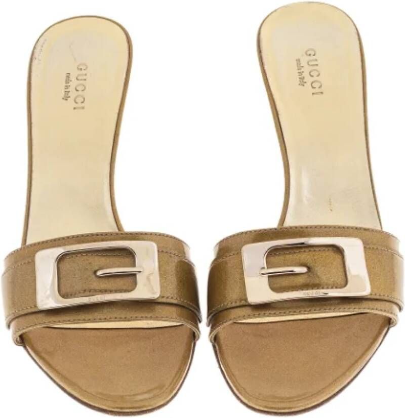 Gucci Vintage Pre-owned Fabric sandals Yellow Dames