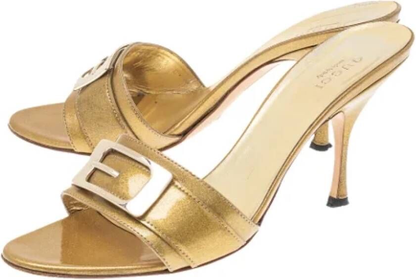 Gucci Vintage Pre-owned Fabric sandals Yellow Dames