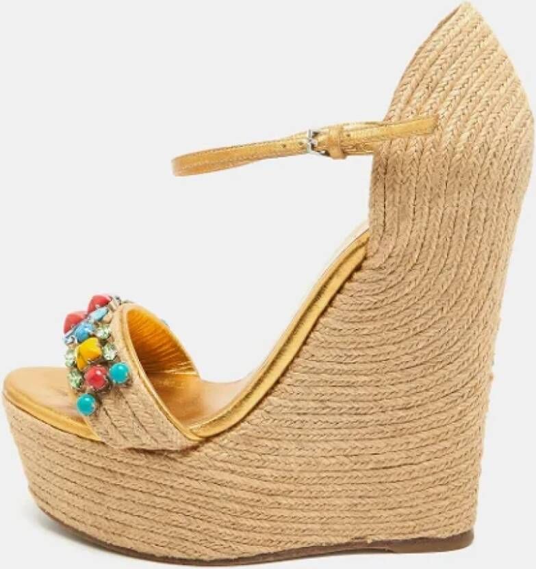Gucci Vintage Pre-owned Fabric sandals Yellow Dames