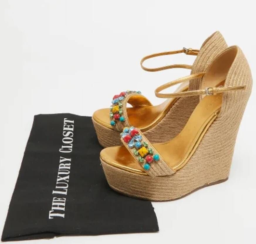 Gucci Vintage Pre-owned Fabric sandals Yellow Dames