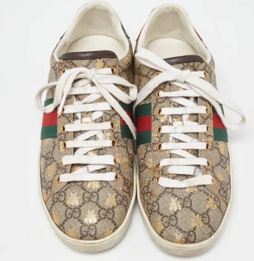 Gucci Vintage Pre-owned Fabric sneakers Beige Dames