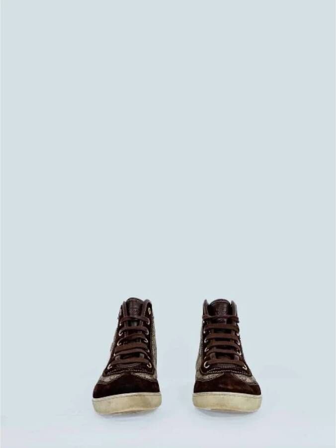 Gucci Vintage Pre-owned Fabric sneakers Brown Dames