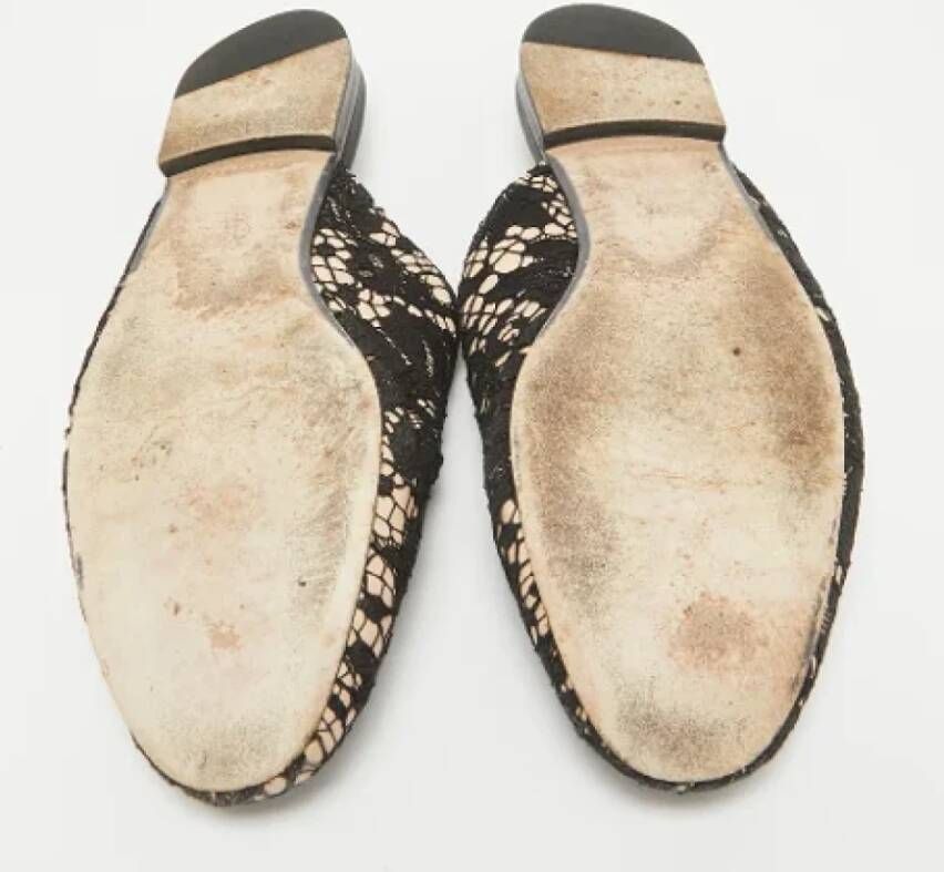Gucci Vintage Pre-owned Lace flats Black Dames