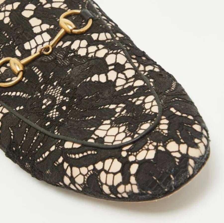 Gucci Vintage Pre-owned Lace flats Black Dames