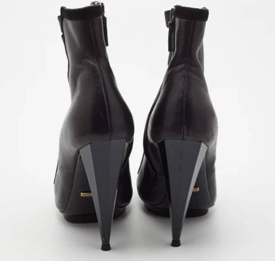 Gucci Vintage Pre-owned Leather boots Black Dames