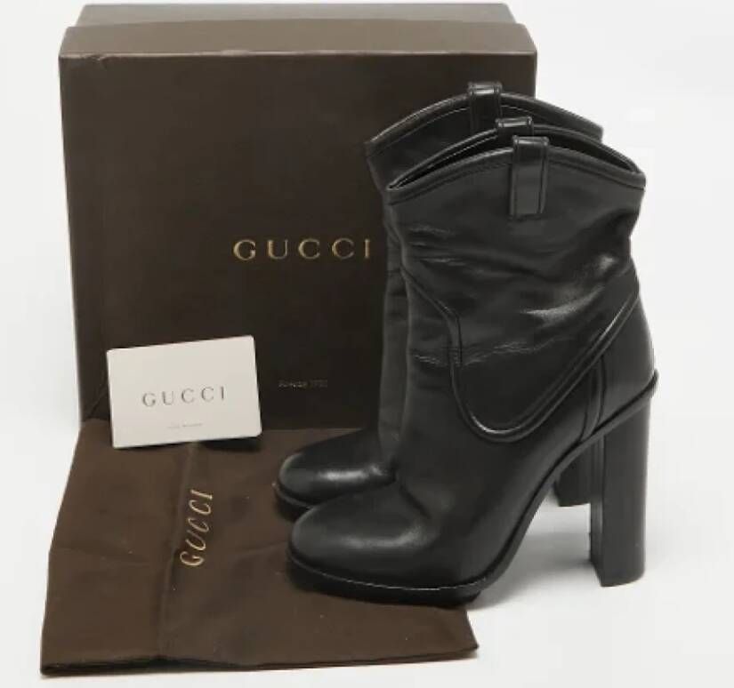 Gucci Vintage Pre-owned Leather boots Black Dames
