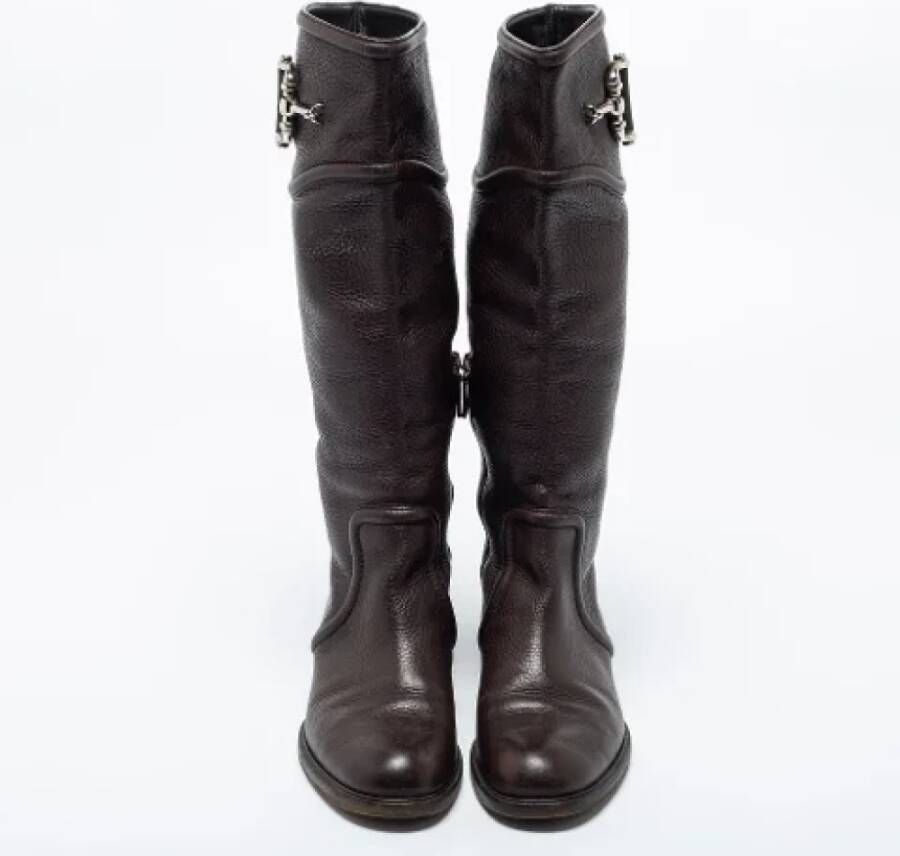 Gucci Vintage Pre-owned Leather boots Brown Dames