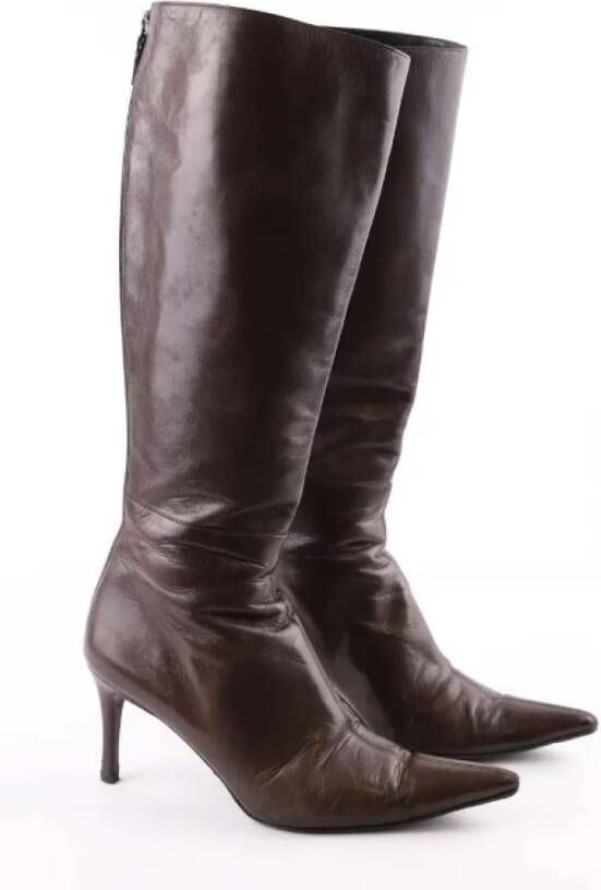 Gucci Vintage Pre-owned Leather boots Brown Dames