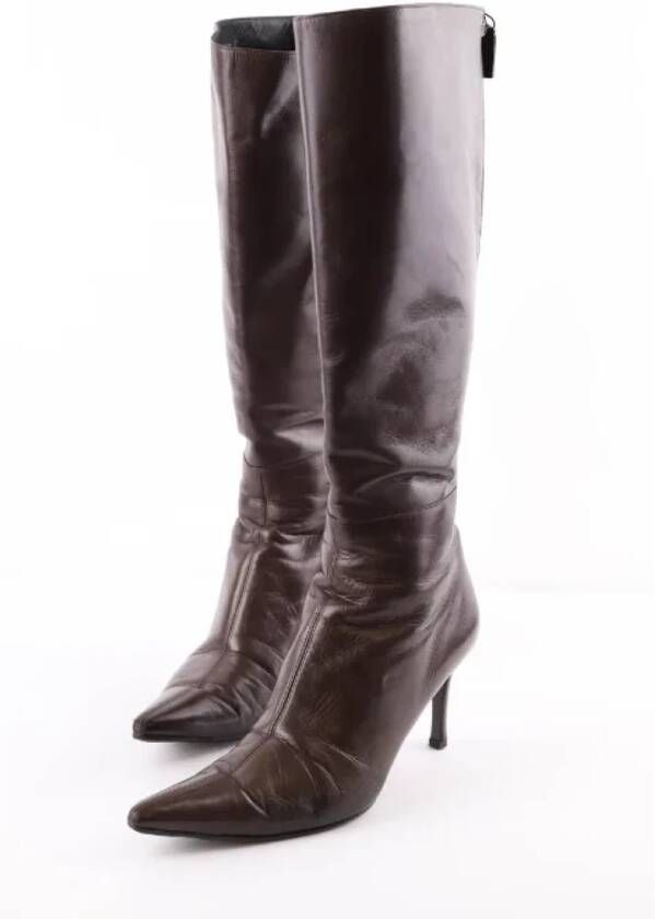 Gucci Vintage Pre-owned Leather boots Brown Dames