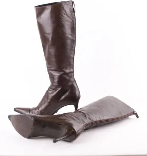 Gucci Vintage Pre-owned Leather boots Brown Dames