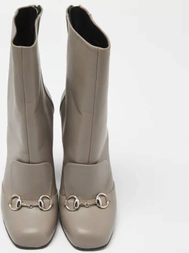 Gucci Vintage Pre-owned Leather boots Gray Dames