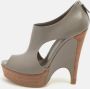Gucci Vintage Pre-owned Leather boots Gray Dames - Thumbnail 2