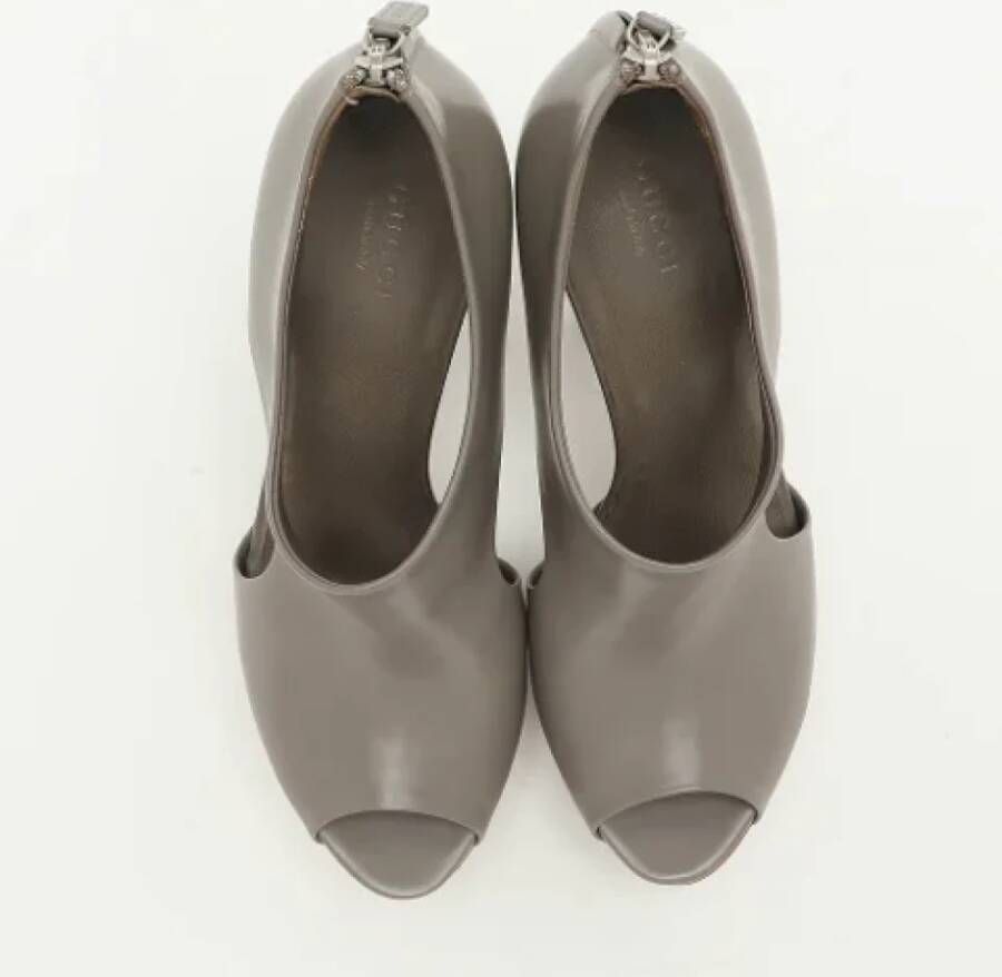 Gucci Vintage Pre-owned Leather boots Gray Dames