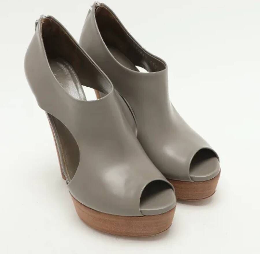 Gucci Vintage Pre-owned Leather boots Gray Dames