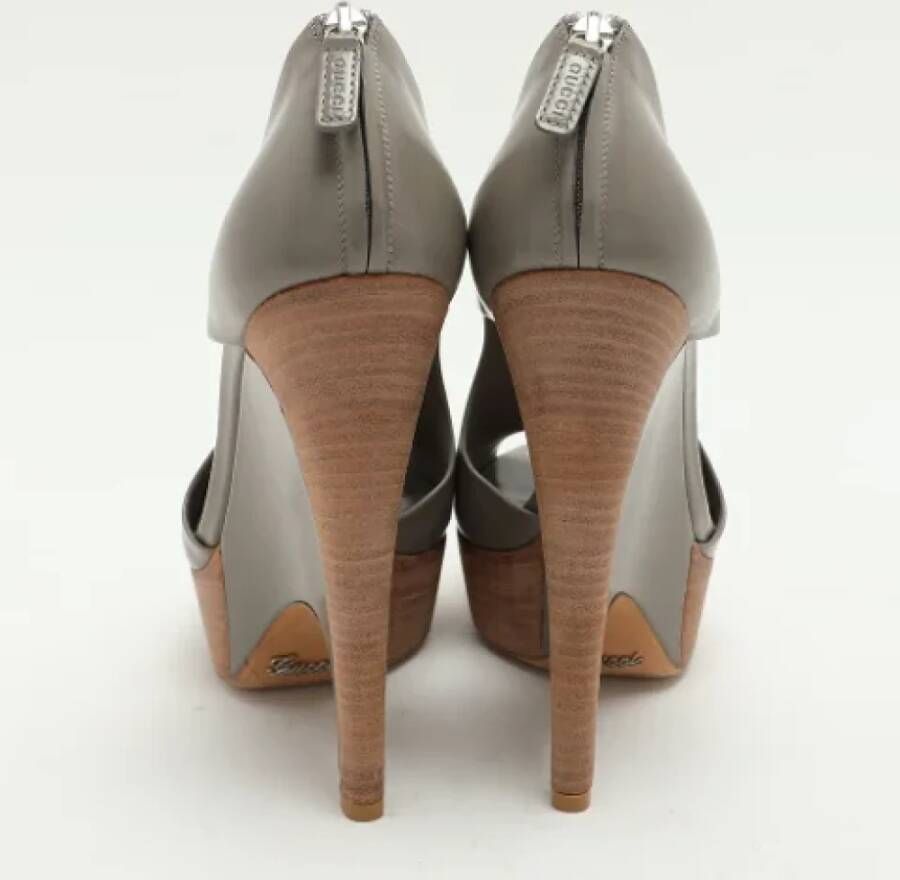 Gucci Vintage Pre-owned Leather boots Gray Dames