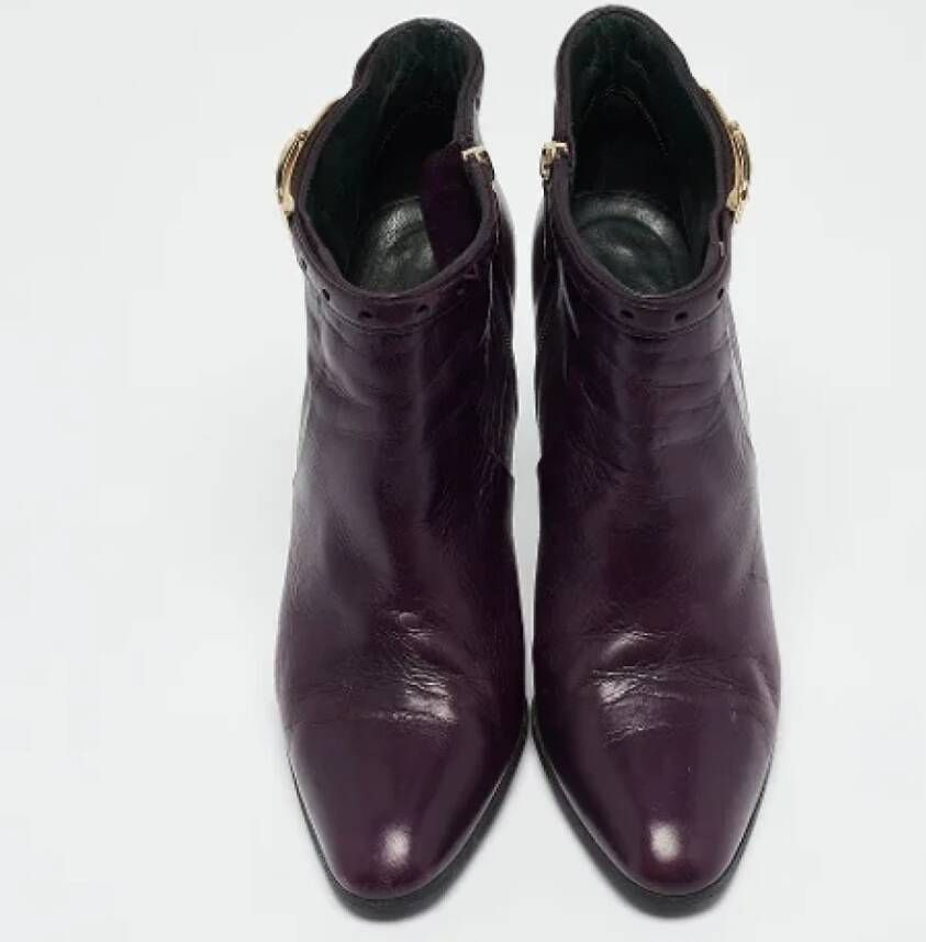 Gucci Vintage Pre-owned Leather boots Purple Dames