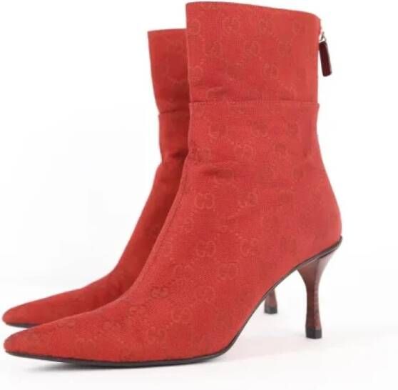 Gucci Vintage Pre-owned Leather boots Red Dames