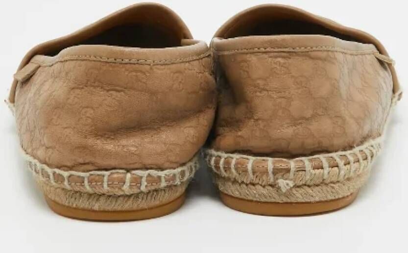 Gucci Vintage Pre-owned Leather espadrilles Beige Dames