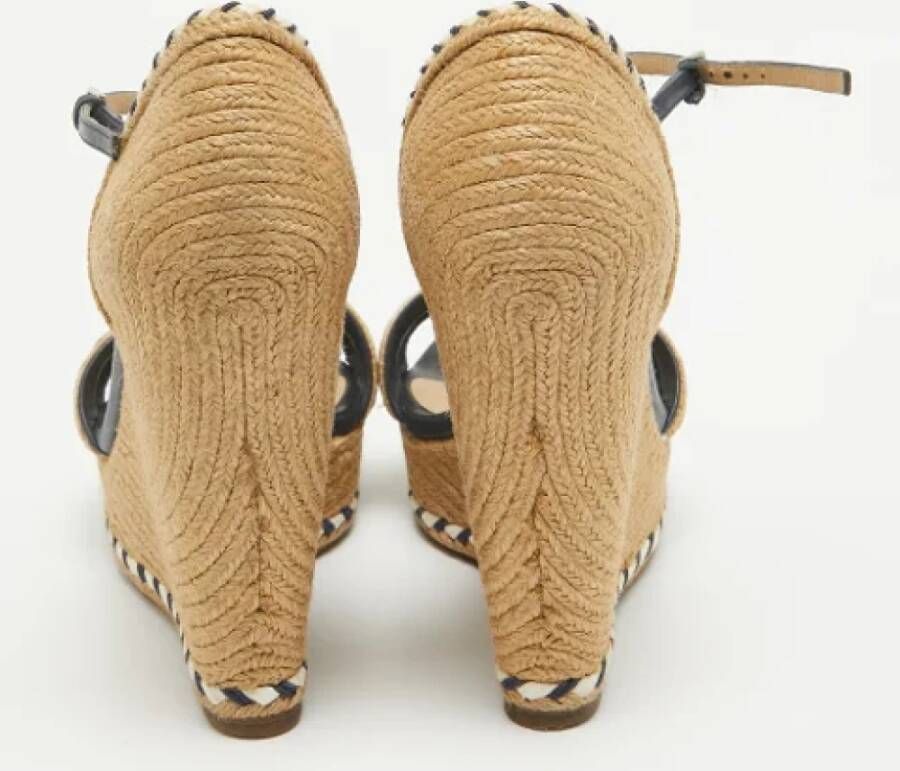 Gucci Vintage Pre-owned Leather espadrilles Beige Dames